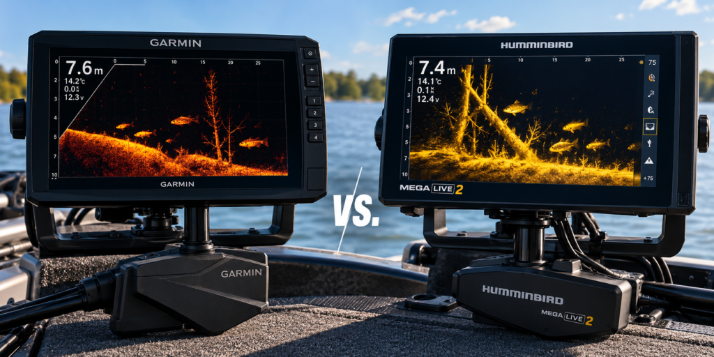 Comparação entre os sistemas de sonar em tempo real Garmin LiveScope e Humminbird MEGA Live para pesca esportiva